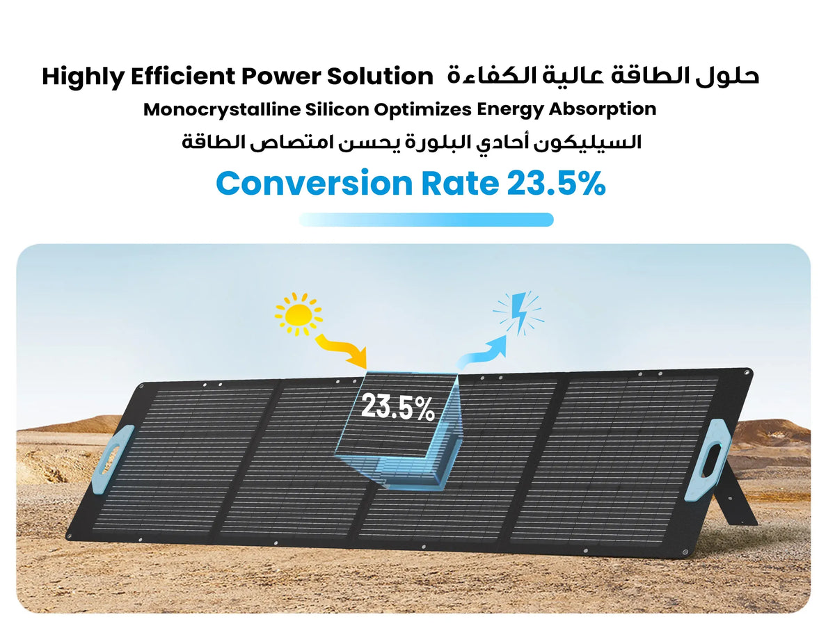 Powerology 200w Monocrystalline Portable Solar Panel Black – image 4