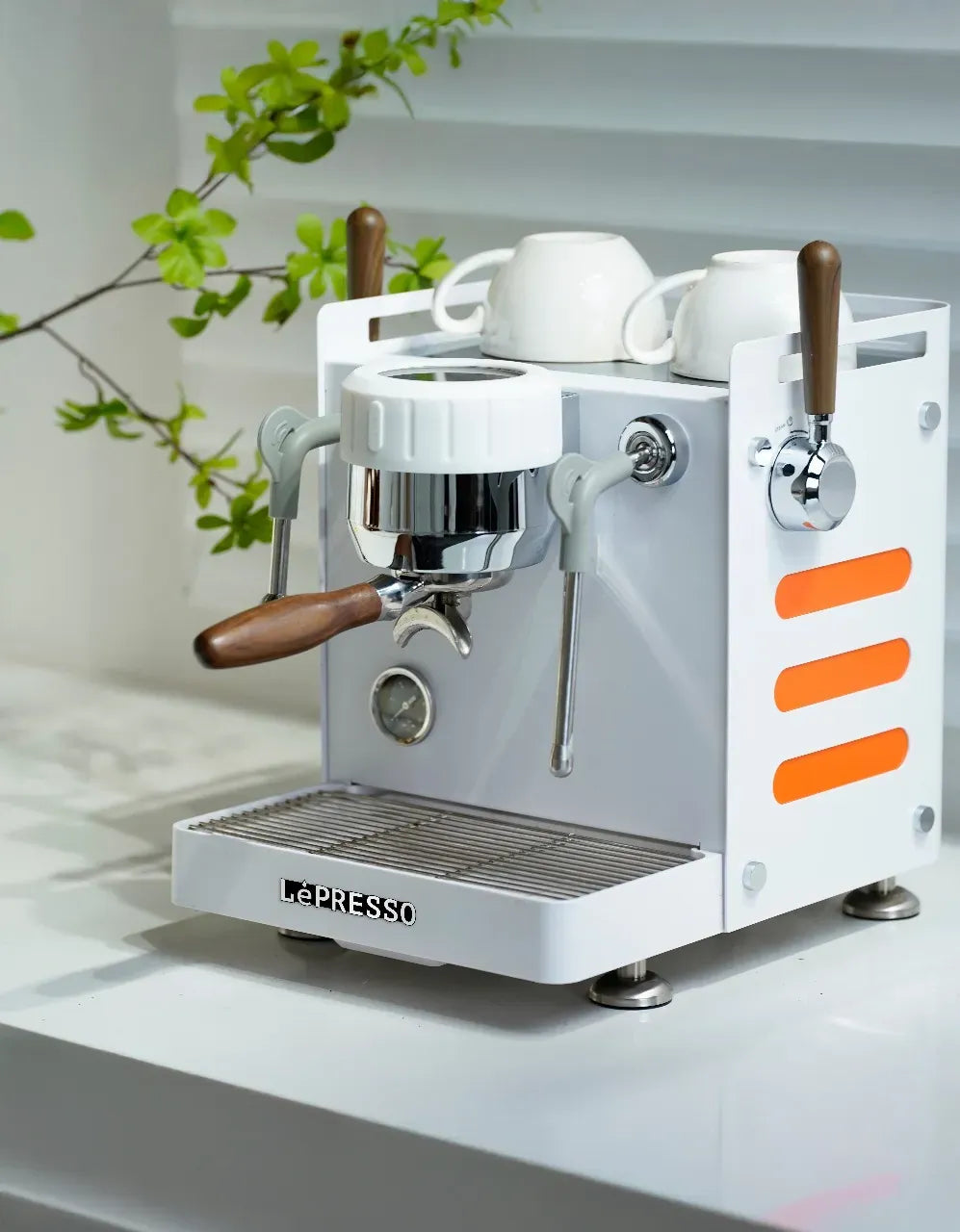 LePresso Bellissimo Triple Boiler 15 Bar Coffee Machine with Dual Italian Pump - White – image 2