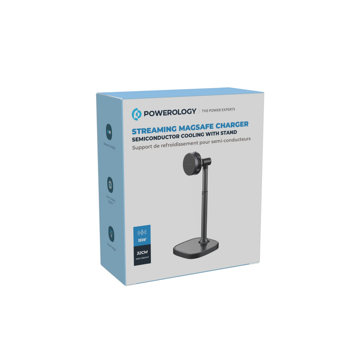 Powerology Streaming MagSafe Charger Semiconductor Cooling with Stand Black – image 12