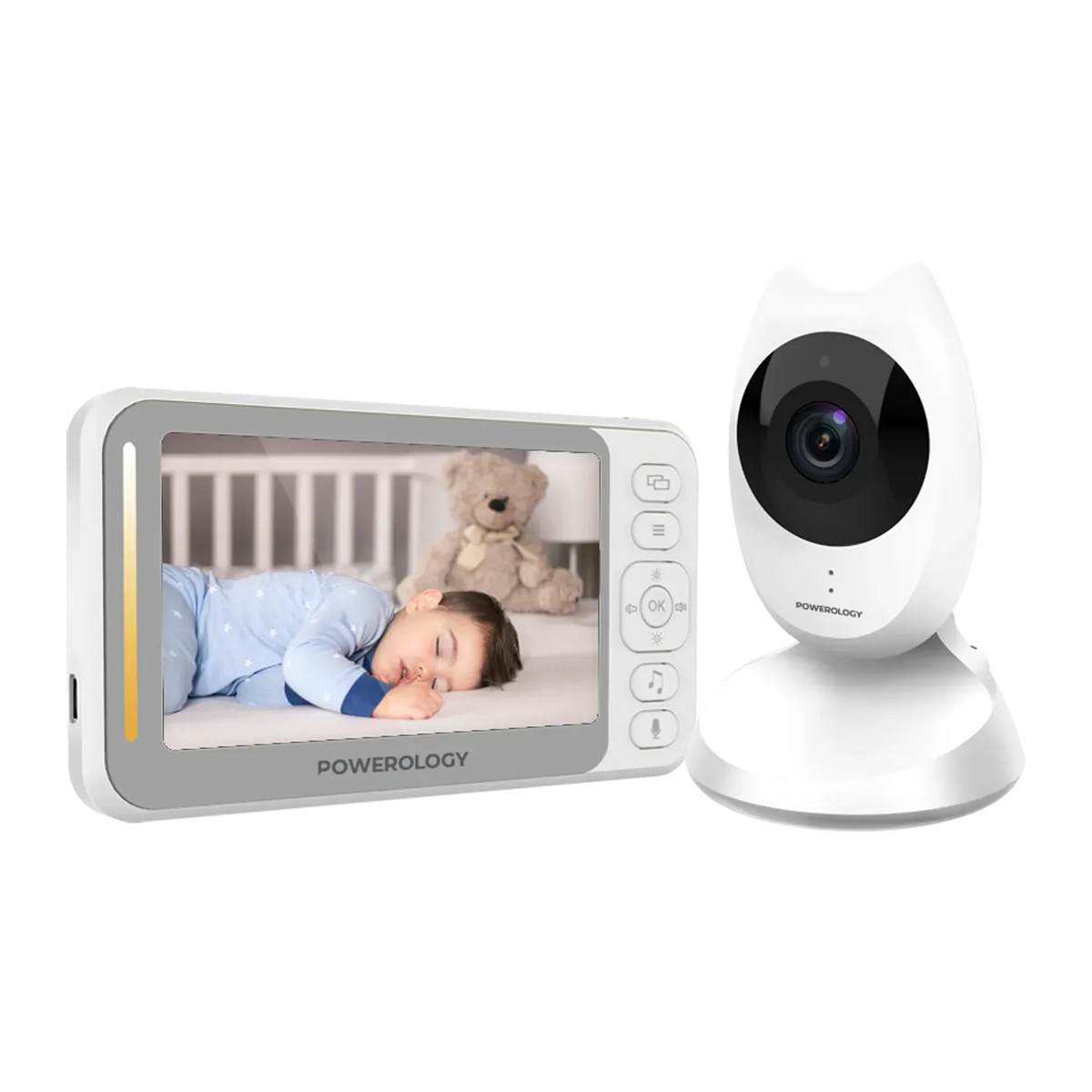 Powerology 4 3 HD LCD Display Vga Camera Baby Monitor White – image 3