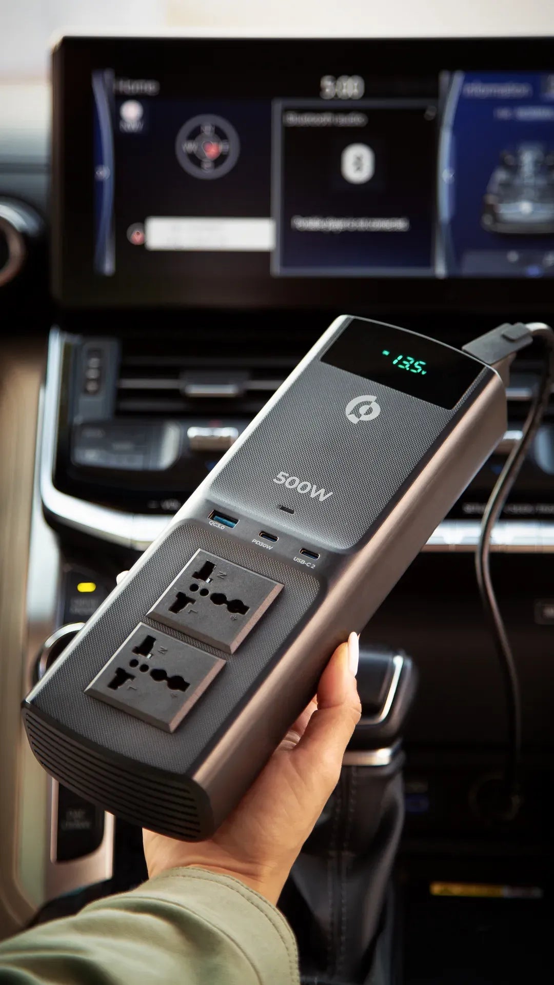 Powerology 500 W Universal Multi-Port Car Inverter With Dual USB-C Output - Black – image 9