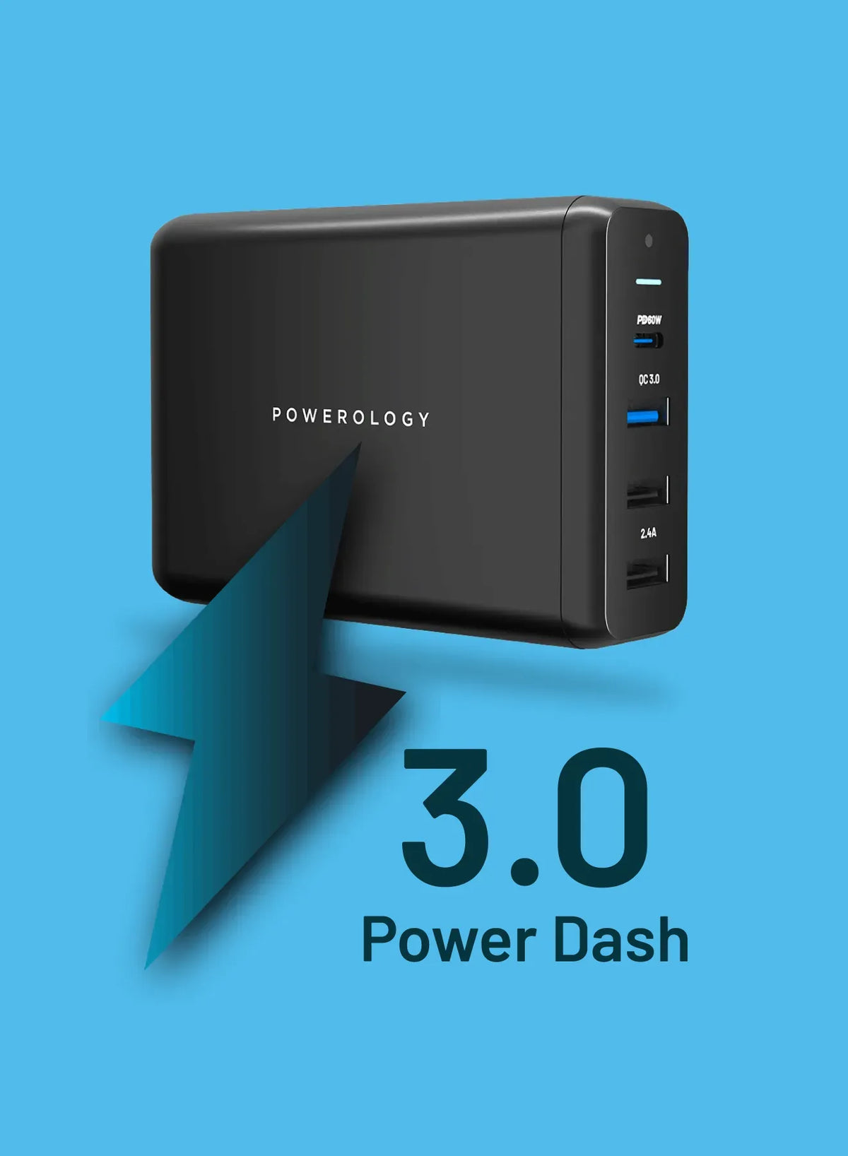 Powerology 4-Output 75 W Quick Charge Power Terminal Simultaneous Fast-Charging for Laptopsand Phone - Black – image 4