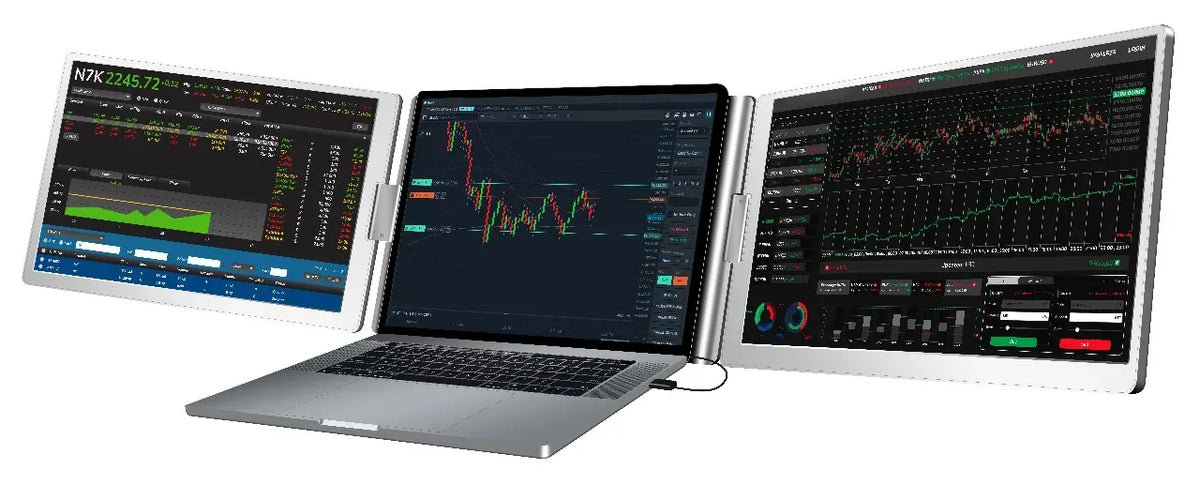 Powerology Dual Screen Portable Monitor Silver – image 2