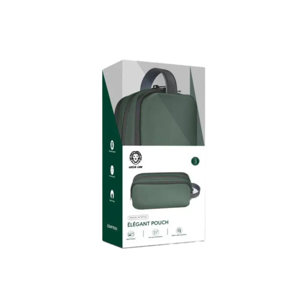 Green Lion Elegant Pouch - DarkGreen