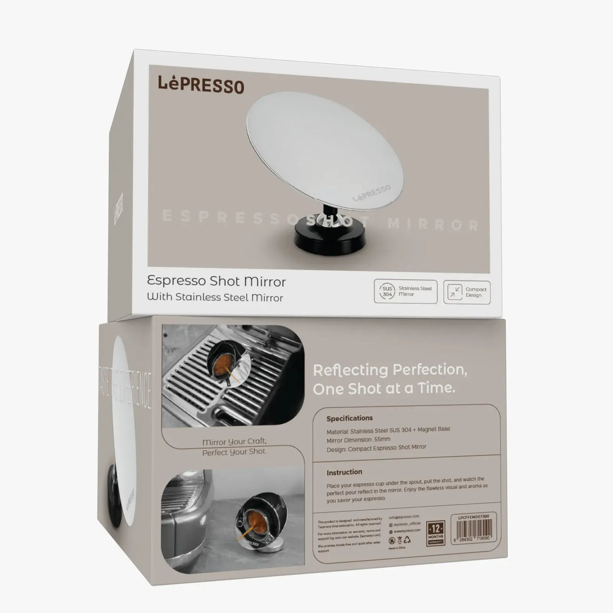 Lepresso Espresso Shot Mirror With Stainless Steel Mirror - Black – image 9
