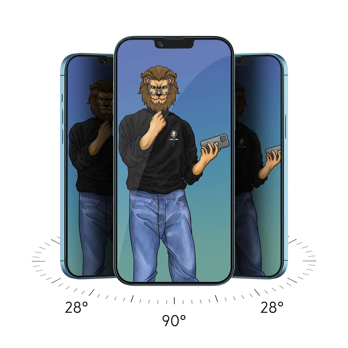 Green Lion 9h Steve Privacy Full Glass Screen Protector for Iphone 12 12 Pro – image 9