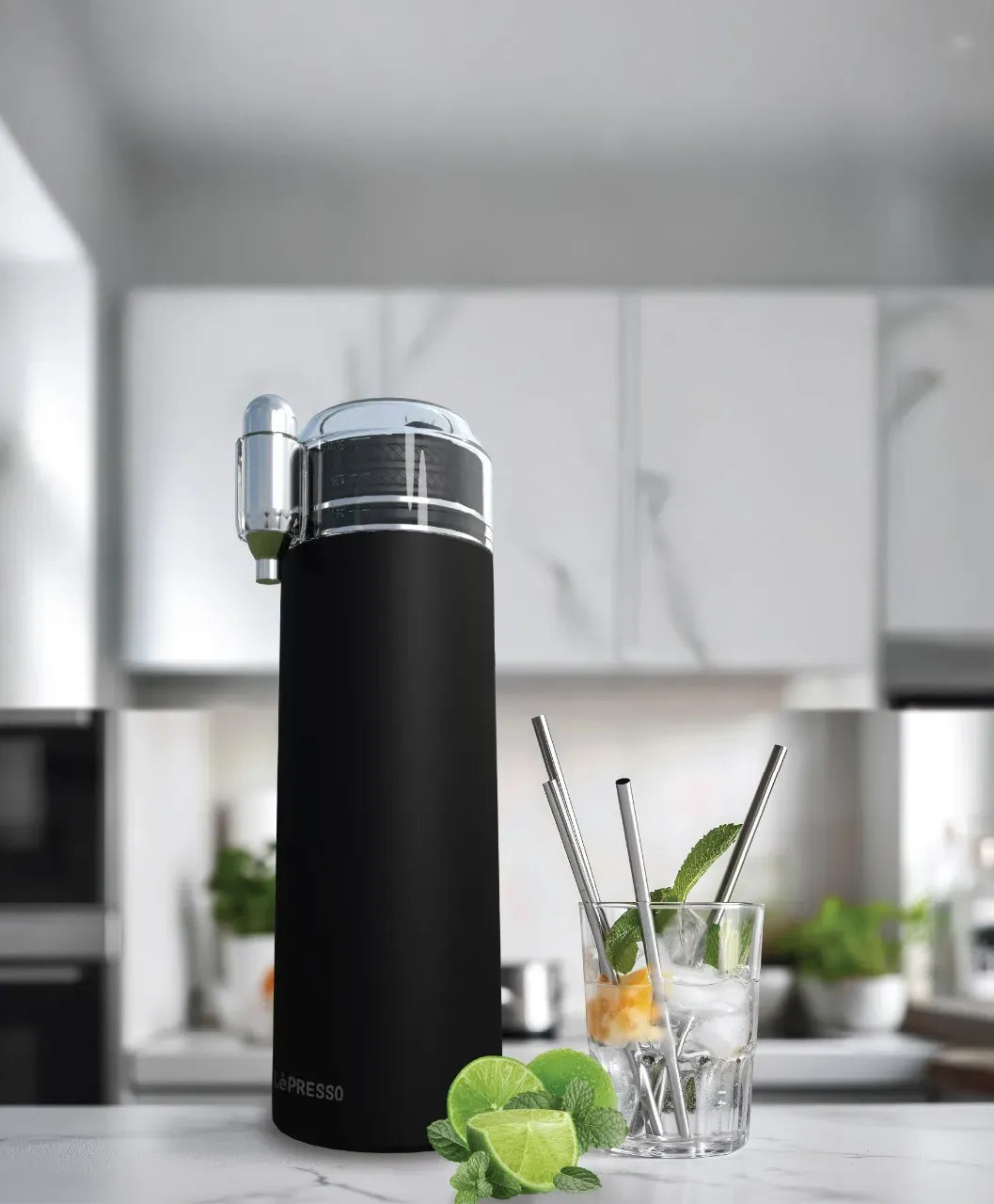 LePresso Sparkling Water Bottle Double Wall Vacuum - Black