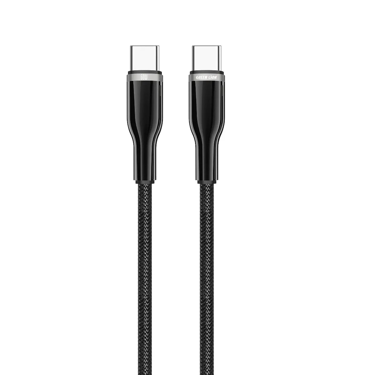 Green Lion USB C to USB C Zinc Alloy Braided Cable Black – image 2