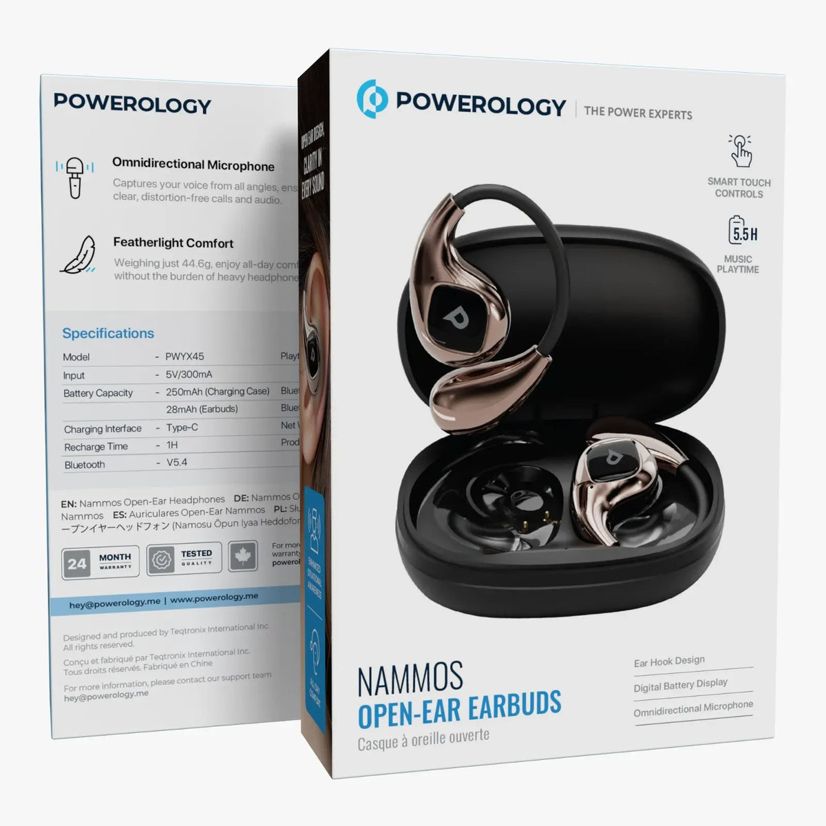 Powerology Nammos Open Ear Earbuds Matte Black – image 4