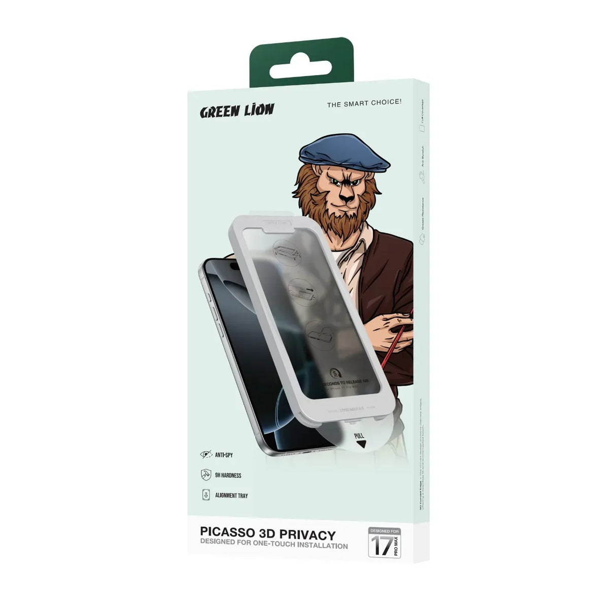 Green Lion Picasso 3 DGlass With Alignment Tray - Black Edge/Privacy
