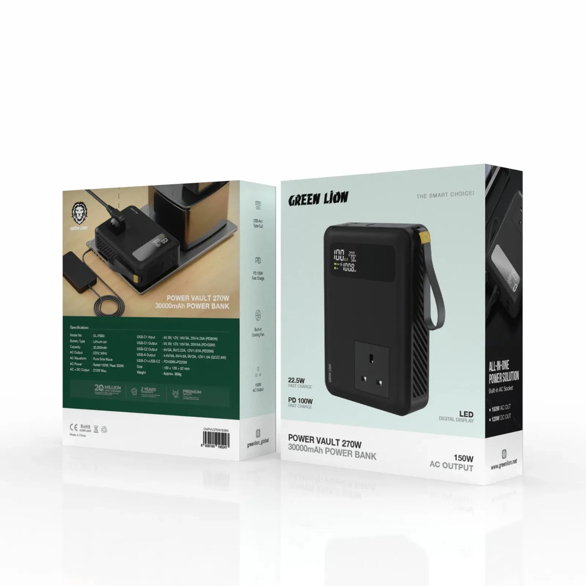 Green Lion Power Vault 270w 30000mAh Power Bank Black – image 4