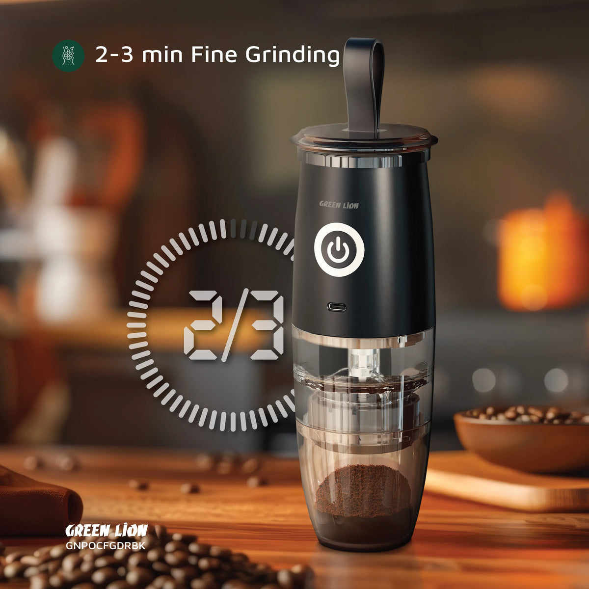 Green Lion Portable Coffee Grinder Black – image 13