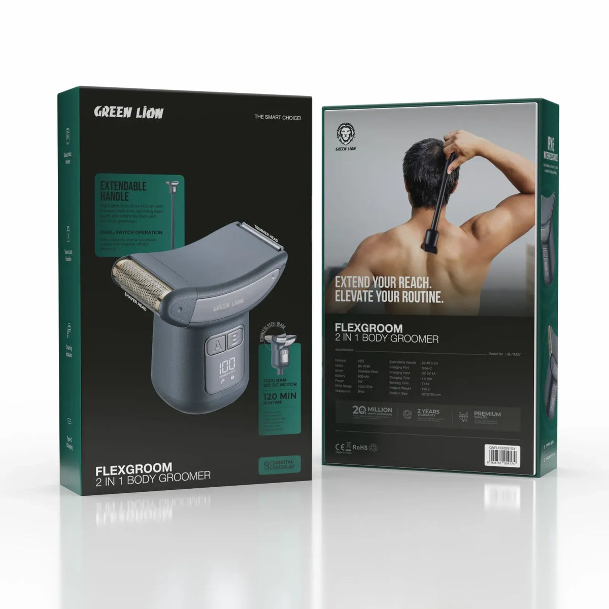 Green Lion Flexgroom 2 in 1 Body Groomer Gray – image 2