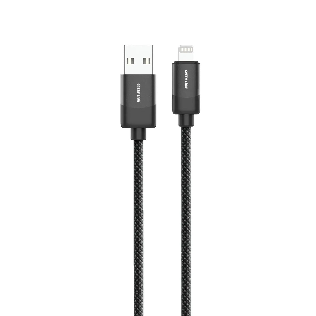 Green Lion USB A to Lightning Braided Cable 1m 12w Black – image 3