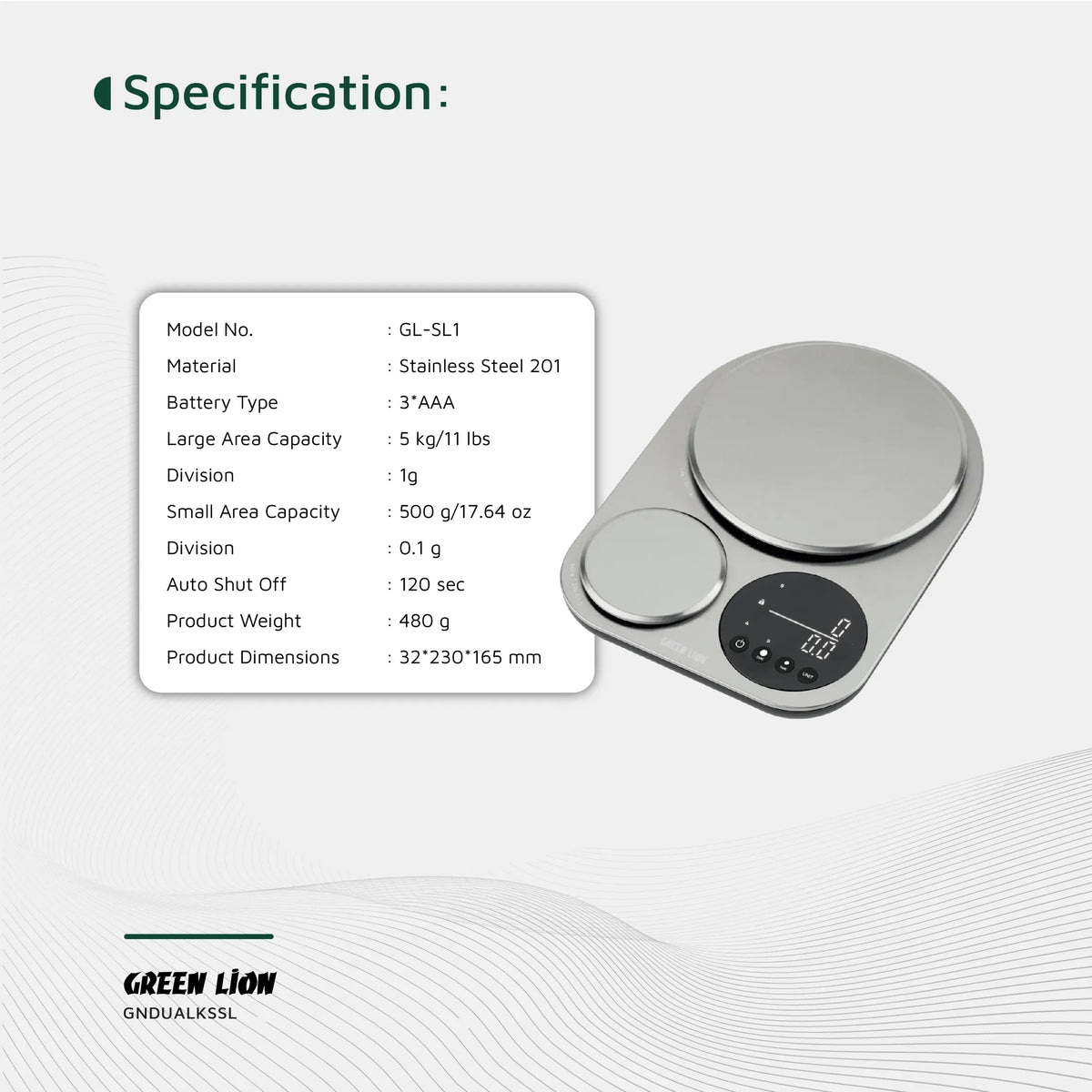Green Lion Dual Kitchen Scale Silver – image 7