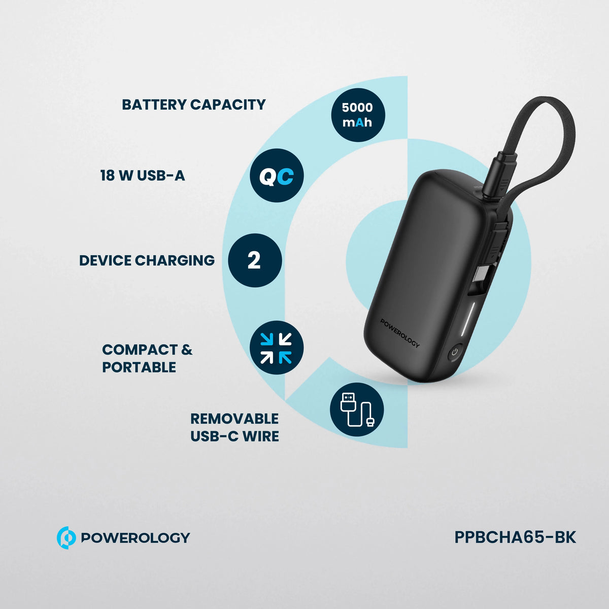 Powerology 5000 m Ah Power Bank - Black – image 6