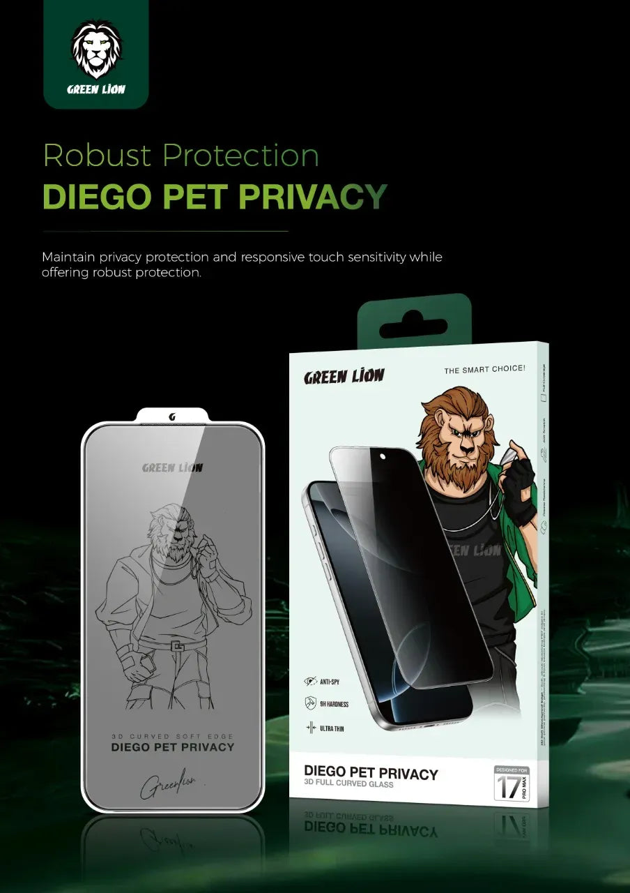 Green Lion Diego Pet Privacy Screen Protector - Black Edge/Privacy – image 5