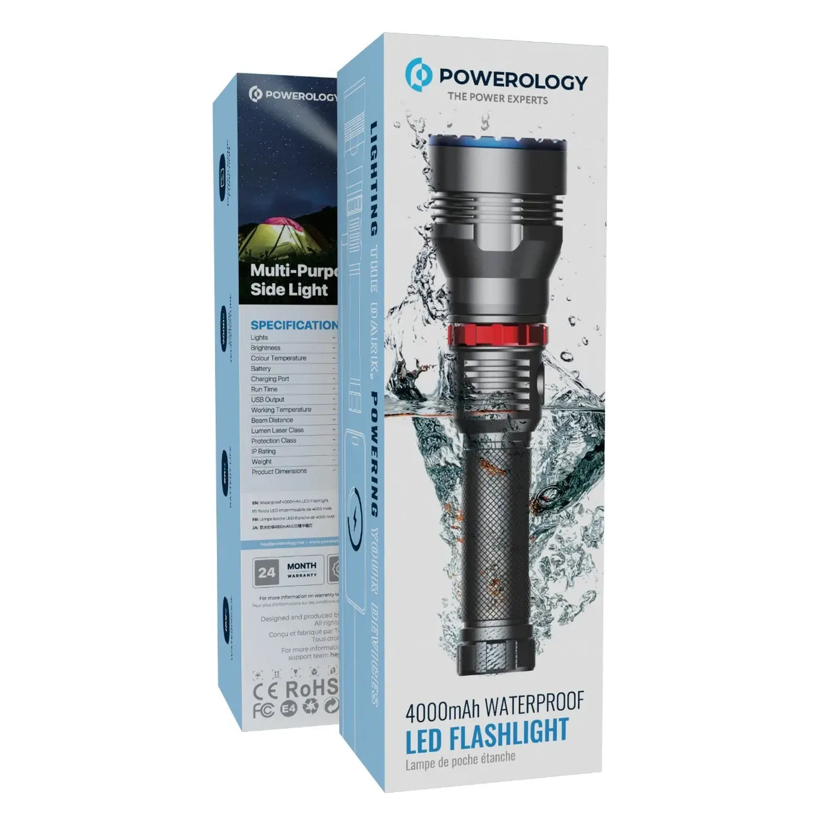 Powerology 1000 LM/900 M Rechargeable LED Flash Light - Black – image 6