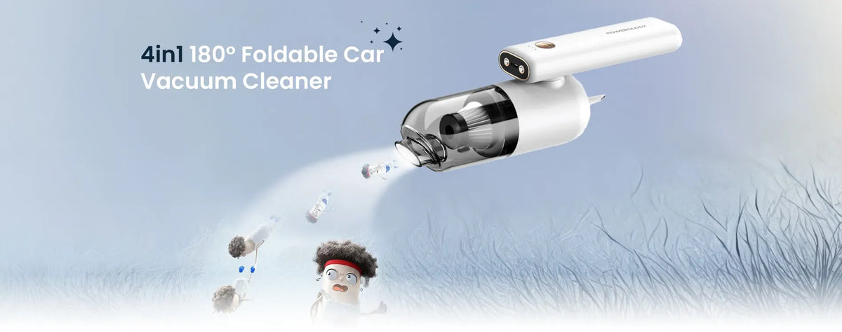 Powerology 4in1 180deg Foldable Car Vacuum Cleaner White – image 7