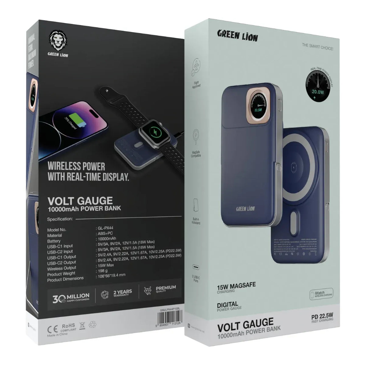 Green Lion Volt Gauge 10000 m Ah Power Bank PD 22.5 W - Blue – image 2