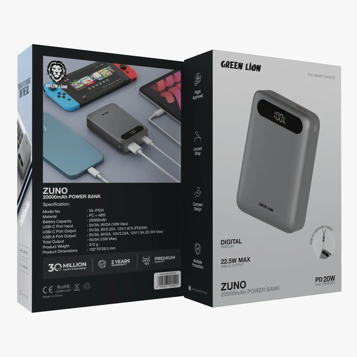 Green Lion Zuno 20000mAh Power Bank Gray – image 5