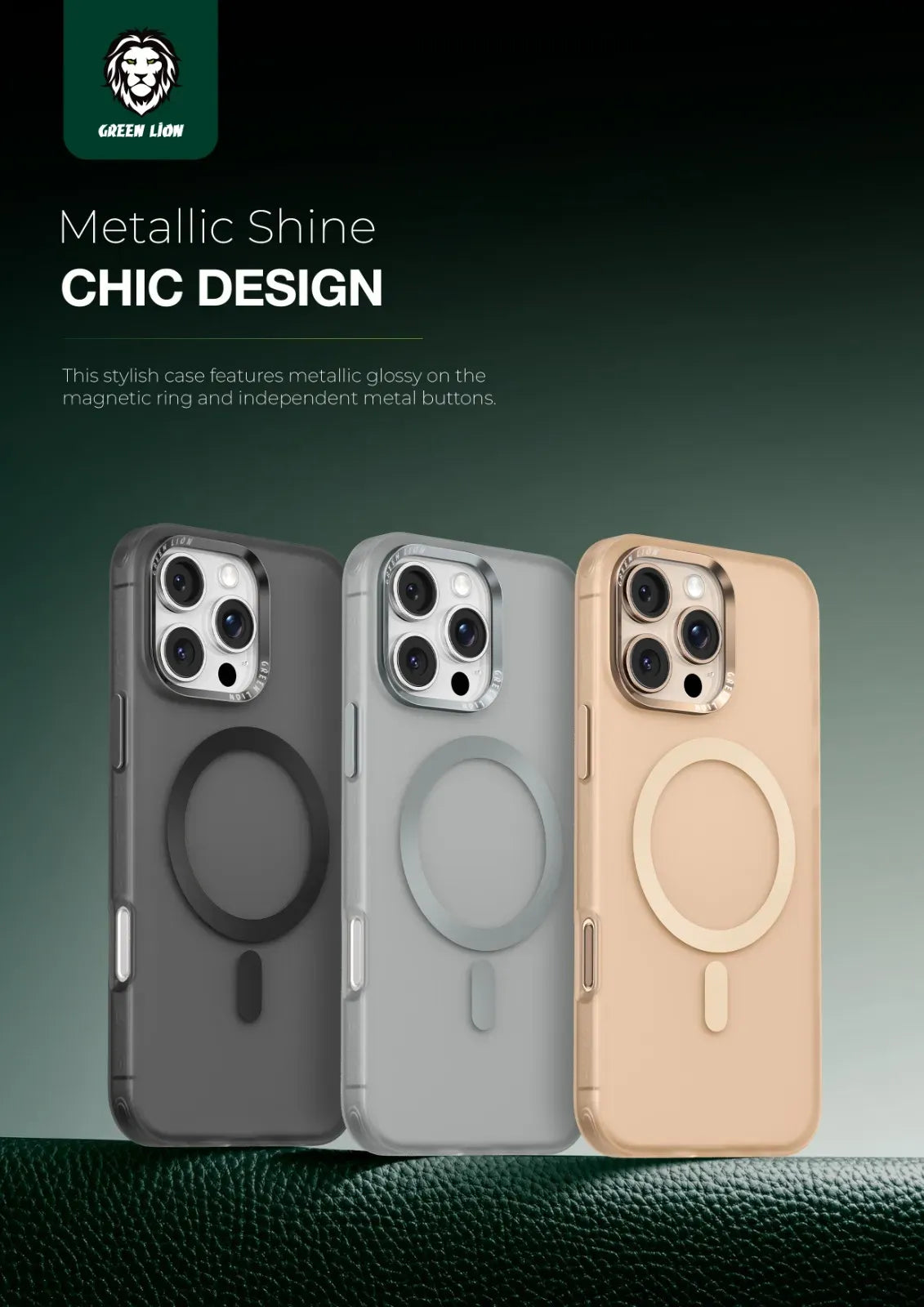 Green Lion Matte Mag Safe X Case - Gray – image 3