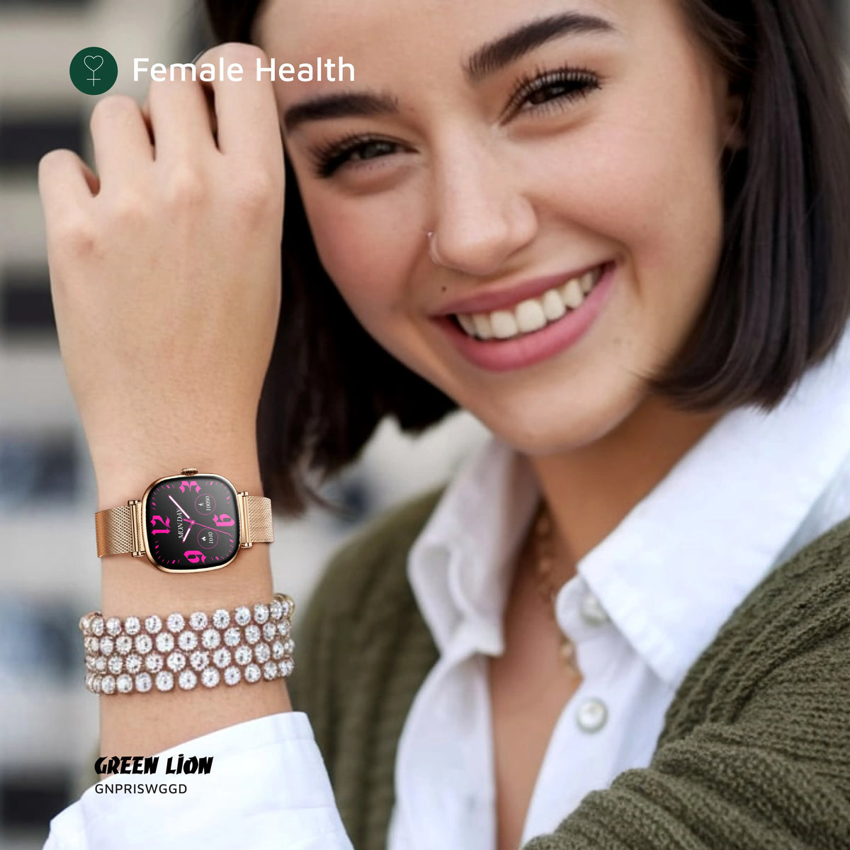 Green Lion Princess Smart Watch - GlossyGold – image 13