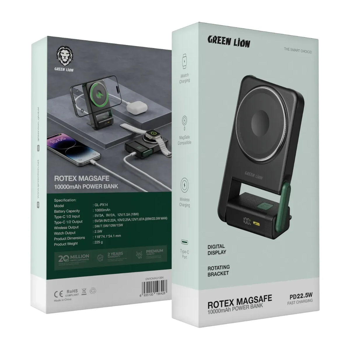 Green Lion Rotex MagSafe 10000mAh Power Bank Black – image 4