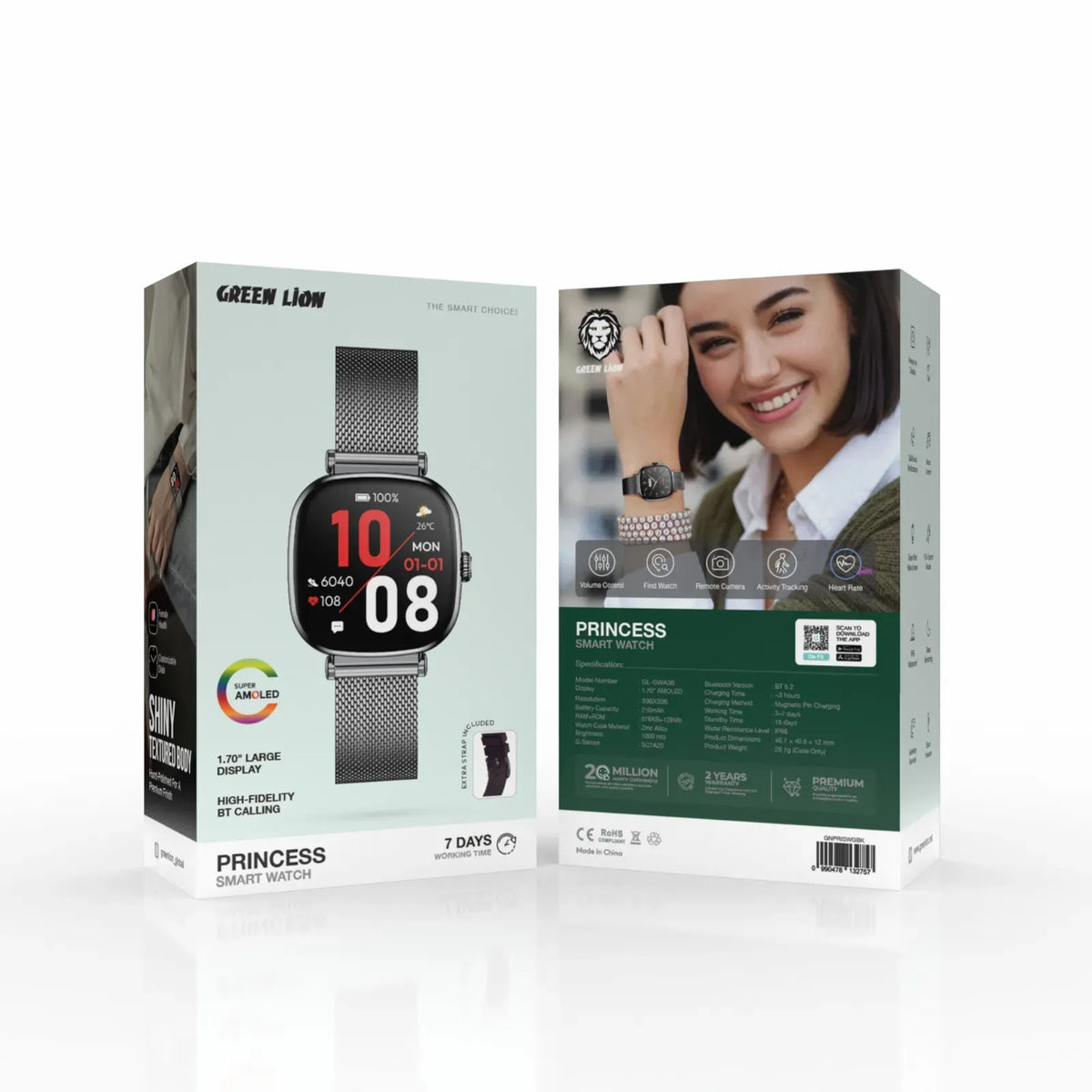 Green Lion Princess Smart Watch - GlossyBlack – image 4