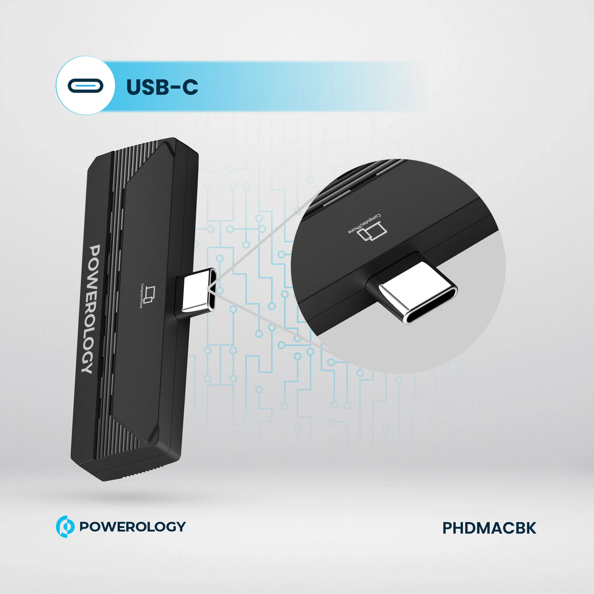 Powerology Wireless Hdmi Type C Adapter Audio Video Black – image 9