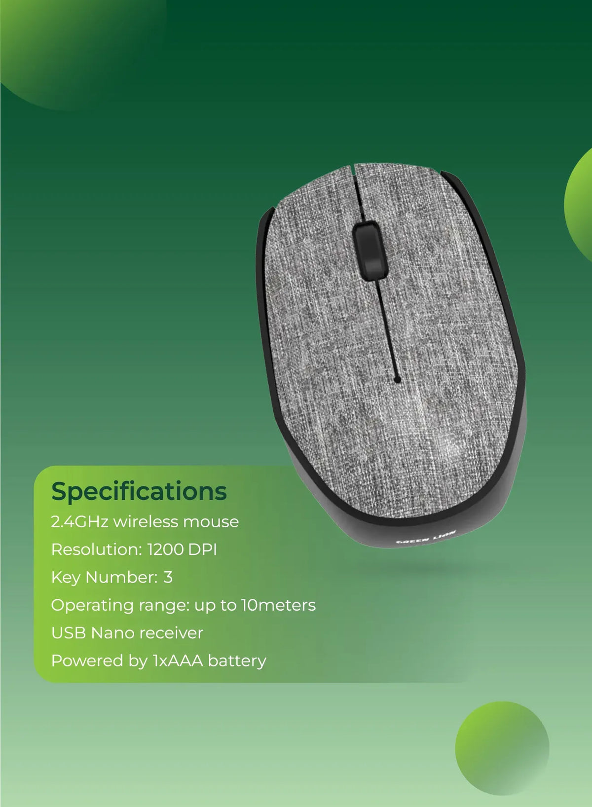 Green Lion G100 Wireless Mouse Gray – image 11