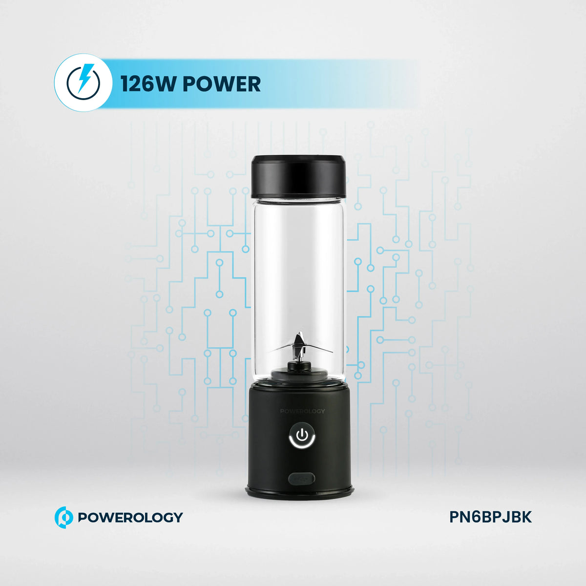 Powerology New 6 Blade Portable Juicer 450ml 126w Black – image 11