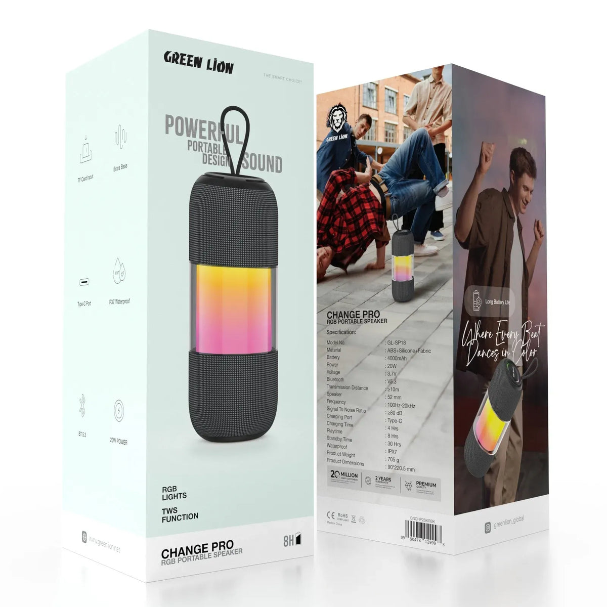 Green Lion Change Pro Rgb Portable Speaker Black – image 9