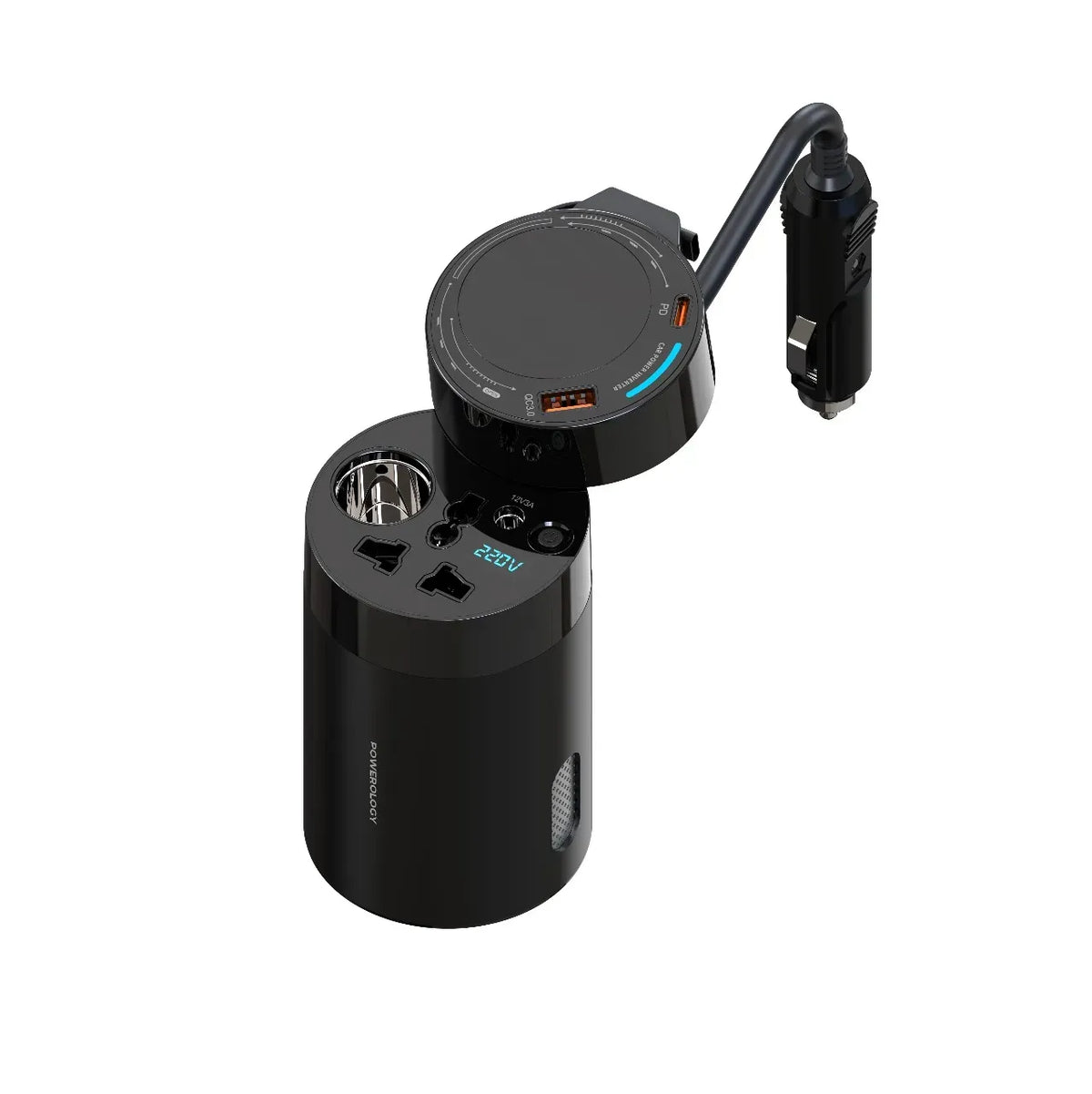 Powerology 200w Universal Car Power Inverter Black – image 2
