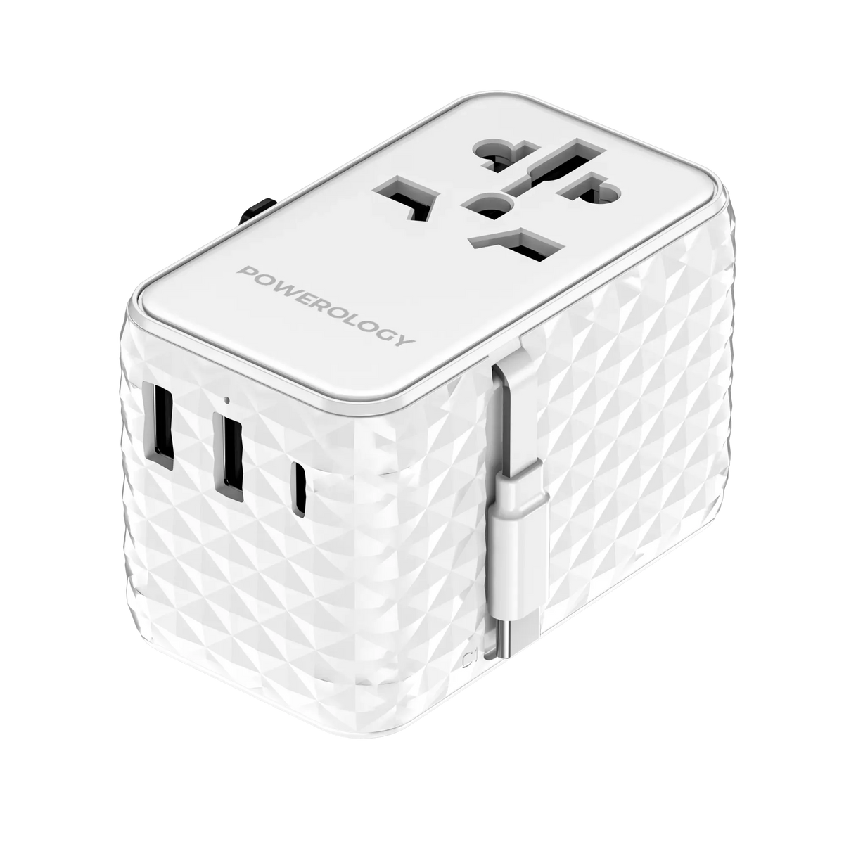 Powerology Ga N 20 W PDUniversal Adapter Retractable Type-CCable - White – image 6