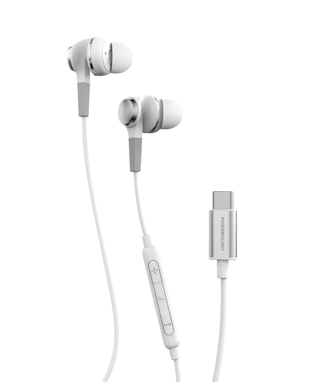 Powerology Type C Stereo Earphones White – image 2