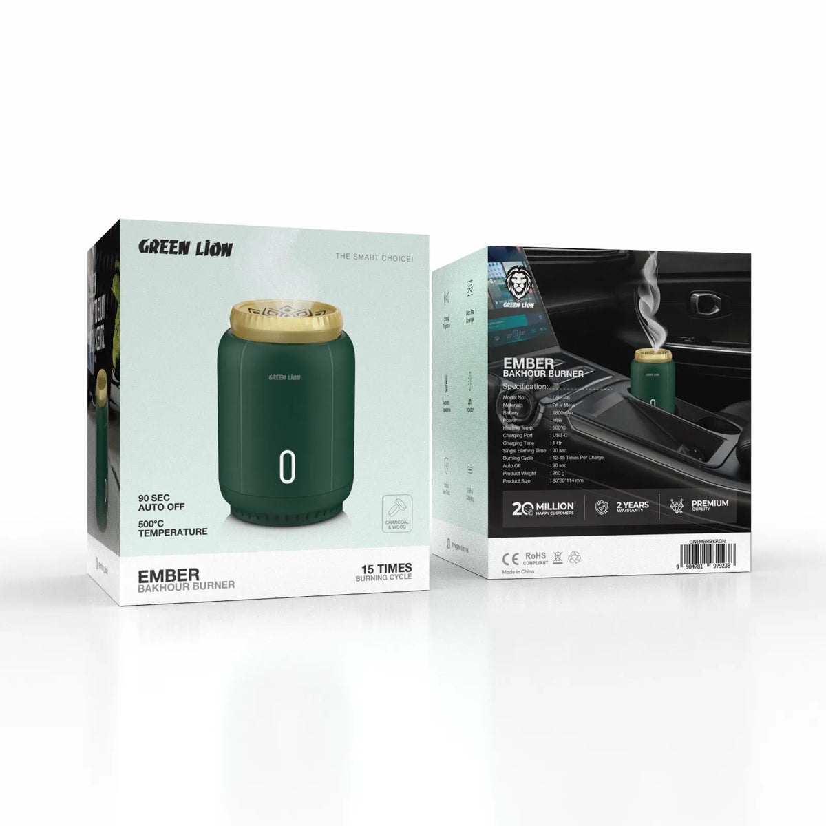 Green Lion Ember Bakhour Burner – image 3