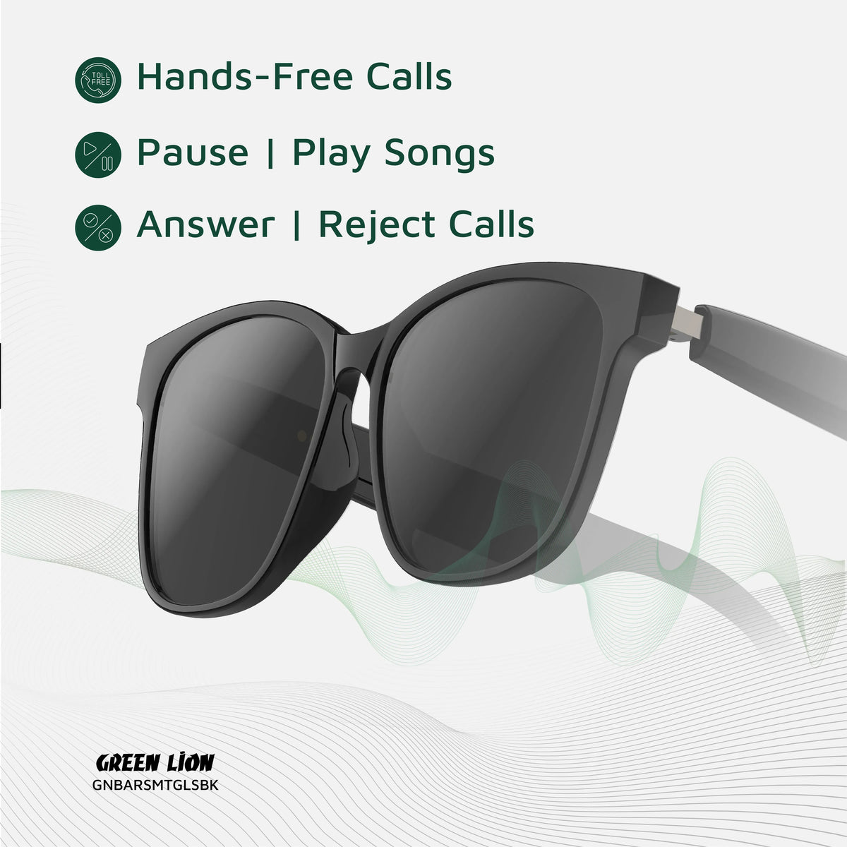Green Lion Barcelona Smart Glasses Black – image 16