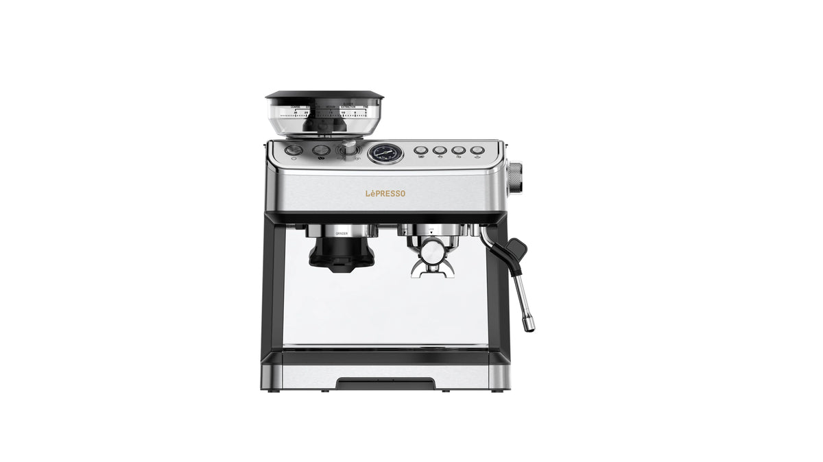 LePresso Espresso Machine Conical Grinder Steamer Silver – image 3