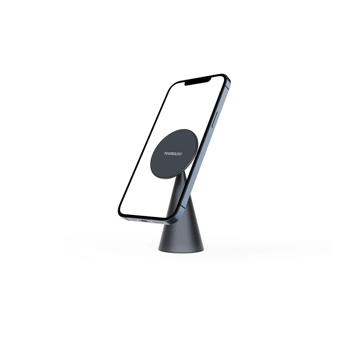 Powerology Desktop Conical MagSafe Phone Holder with 17 N5 Magnets Dark Grey – image 5
