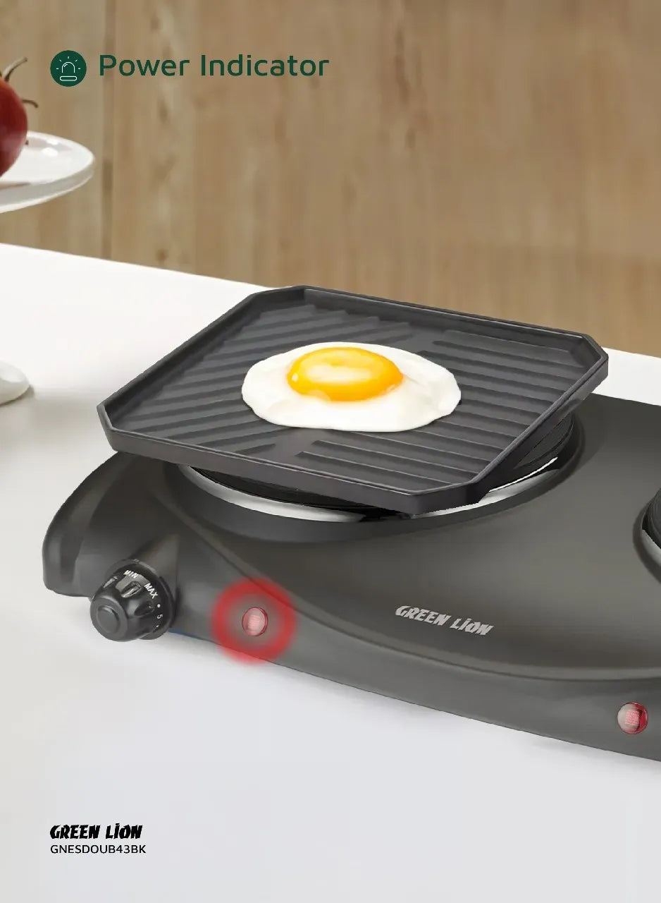 Green Lion Electric Stove Double Hot Plate Black – image 4