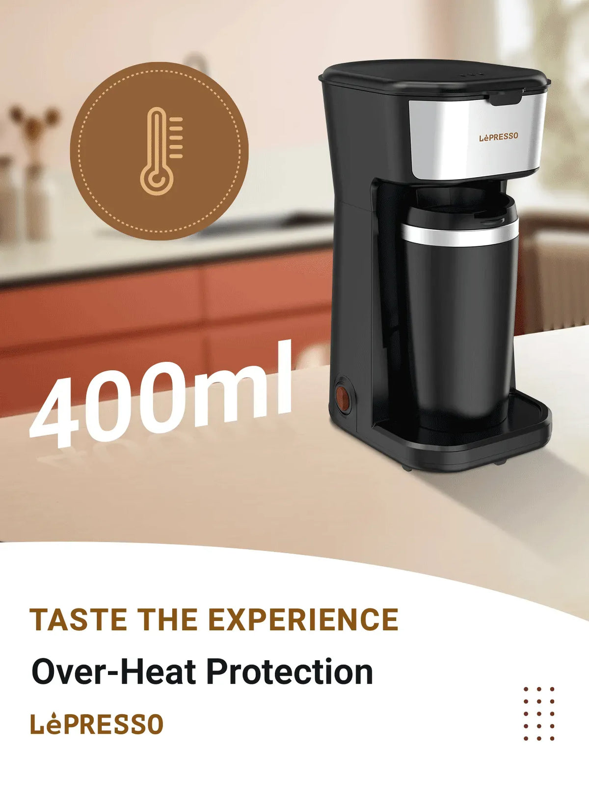LePresso Coffee Maker with Travelling Mug 450w Black – image 8