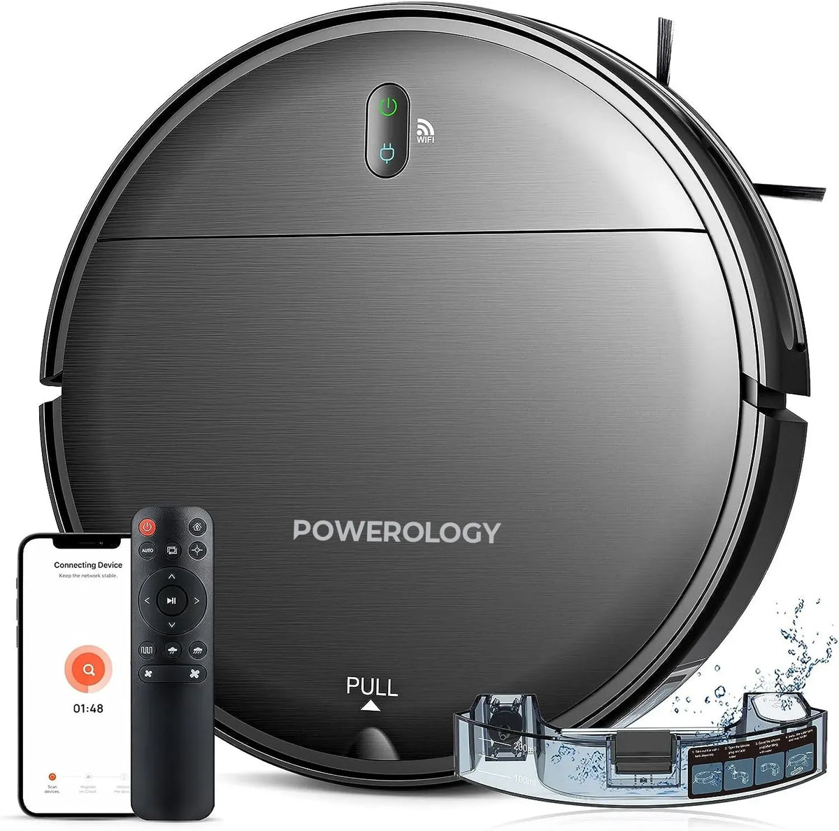 Powerology Smart Robovac Vacuum Mop Black – image 11