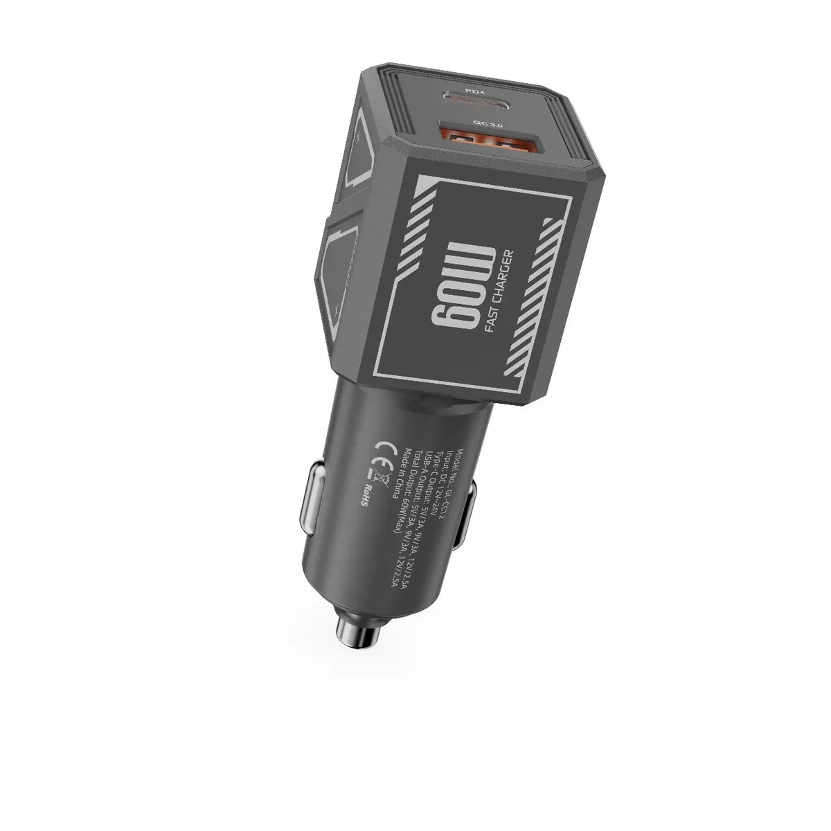 Green Lion Dual Volt Car Charger PD+QC 60 W - Gray – image 5