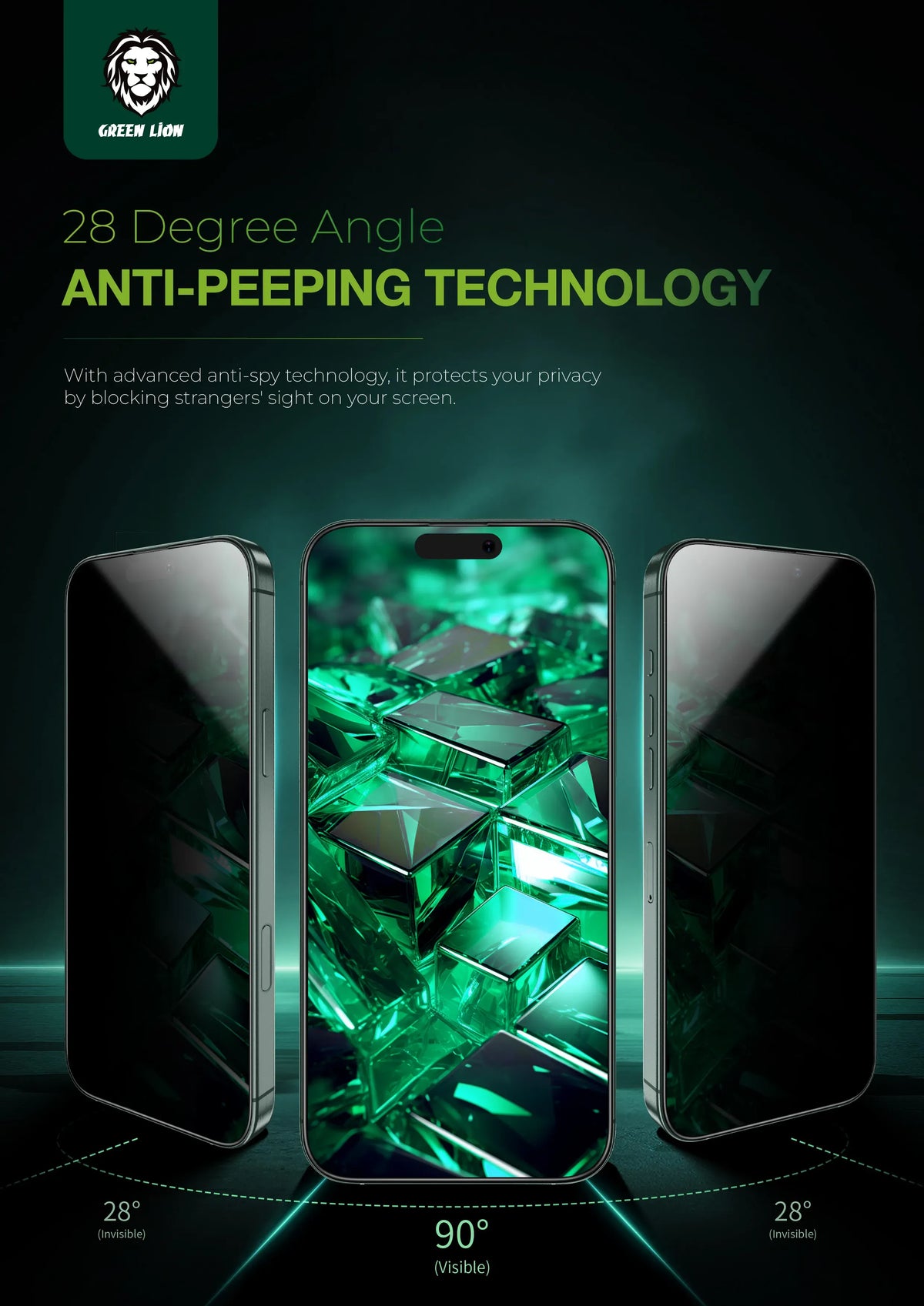 Green Lion 3 DSilicone Plus Screen Protector - Black Edge/Privacy – image 8