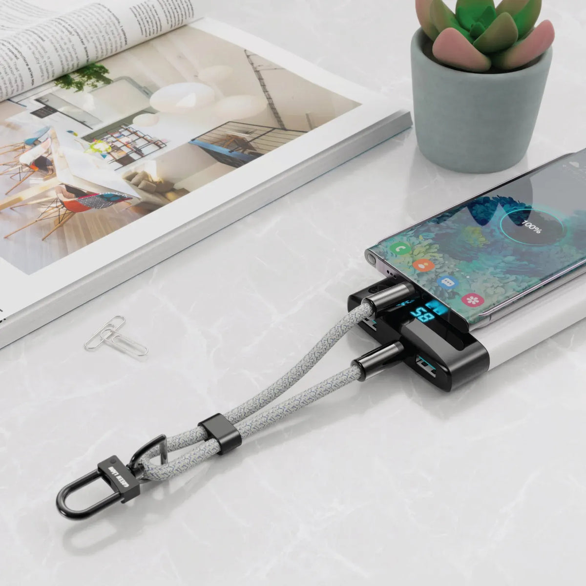 Green Lion Keychainlanyard USB-Cto USB-C 60 W - Gray – image 3
