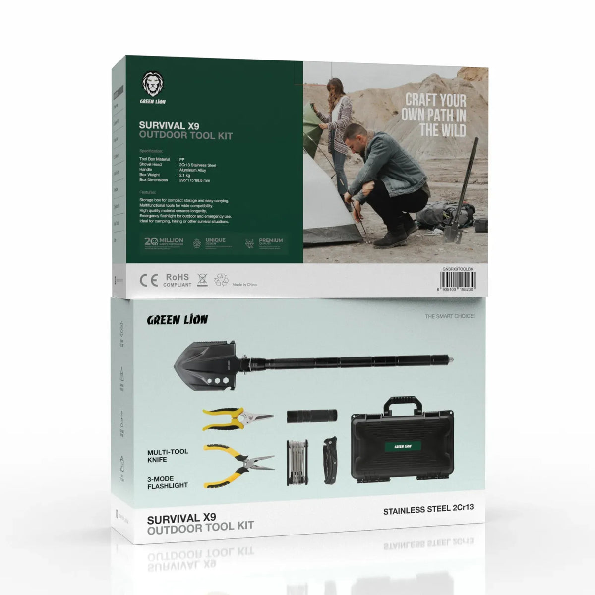Green Lion Survival X9 Outdoor Tool Kit Black – image 16
