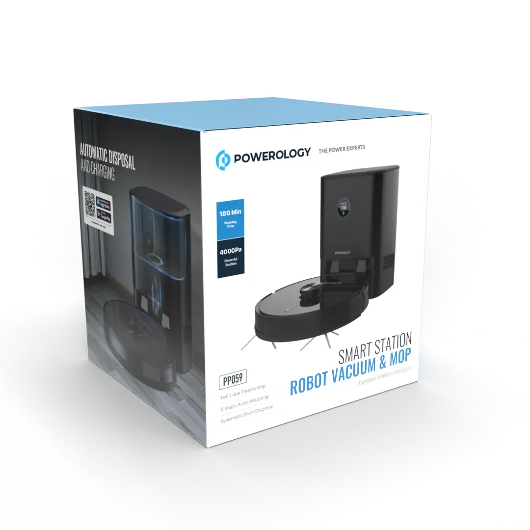 Powerology Smart Station Robot Vacuum Mop Black – image 4