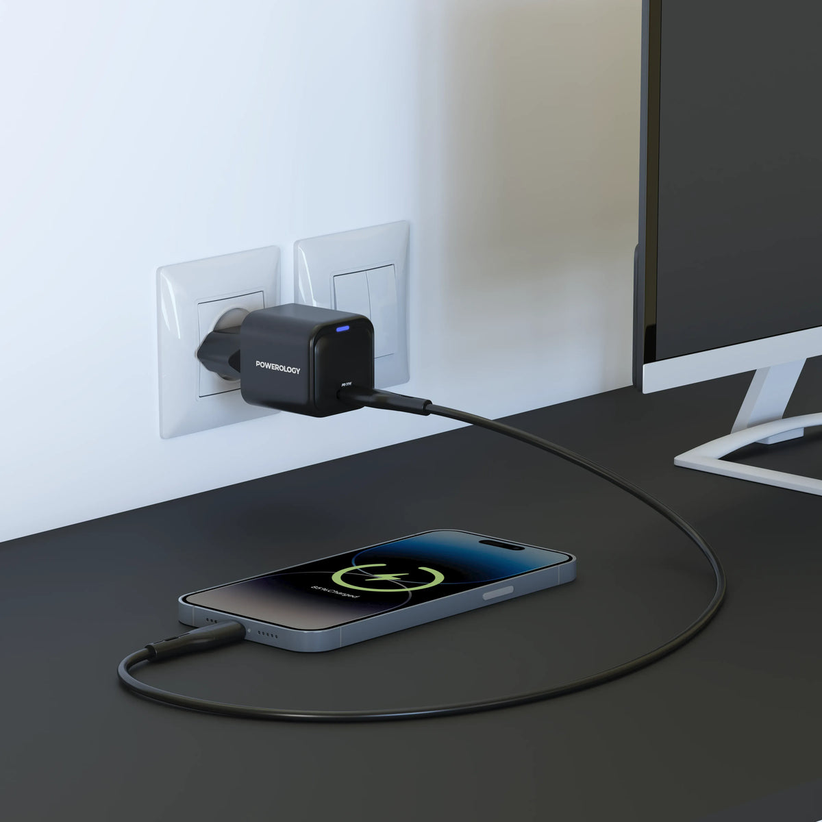 Powerology Ultra Compact Gan Charger PD 20w Eu Black – image 9