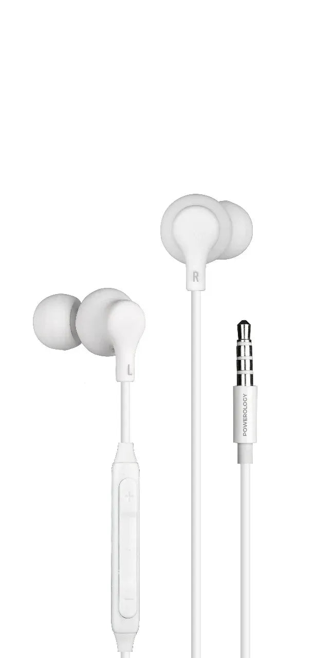 Powerology 3.5 mm In-Ear Stereo Earphones - White – image 3
